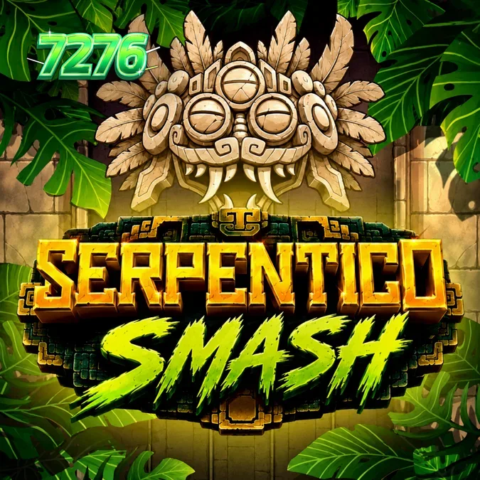 Tampilan visual slot Serpentico Smash dengan latar belakang reruntuhan hutan kuno.